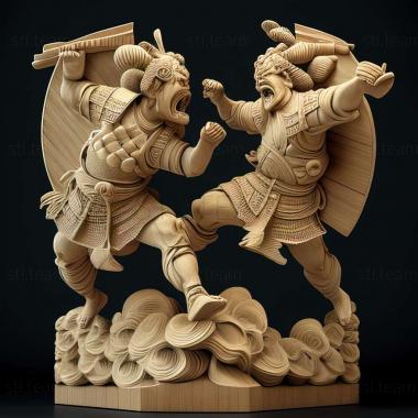 3D модель Double Time Battle Training Double Battle Mammoo and Hi (STL)